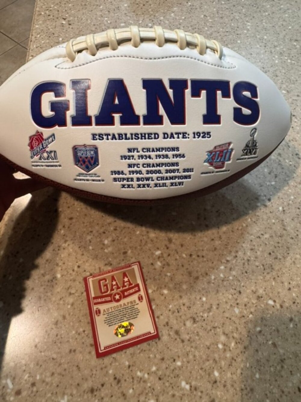 Odell Beckham Jr. Signed Giants Logo Football (JSA)